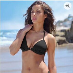 Venus black triangle bikini swim top